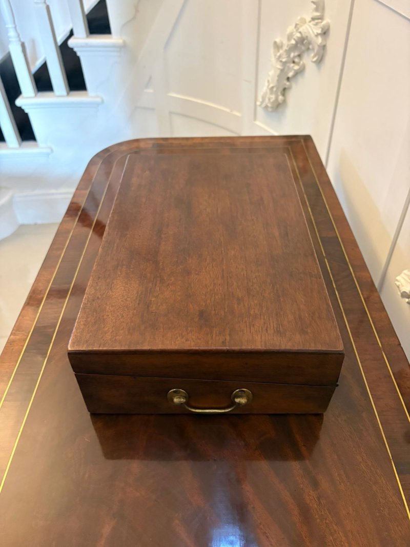 Antique Georgian Mahogany Writing Slope Box with Fitted Interior & Secret Compartment - Image 2